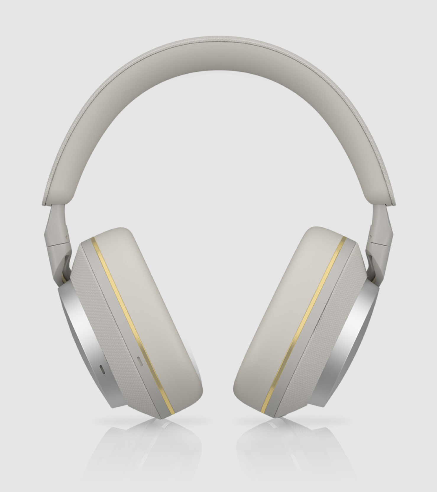 B&W Px7 S2e Noise Cancelling Headphones in Cloud Gray. Image of front