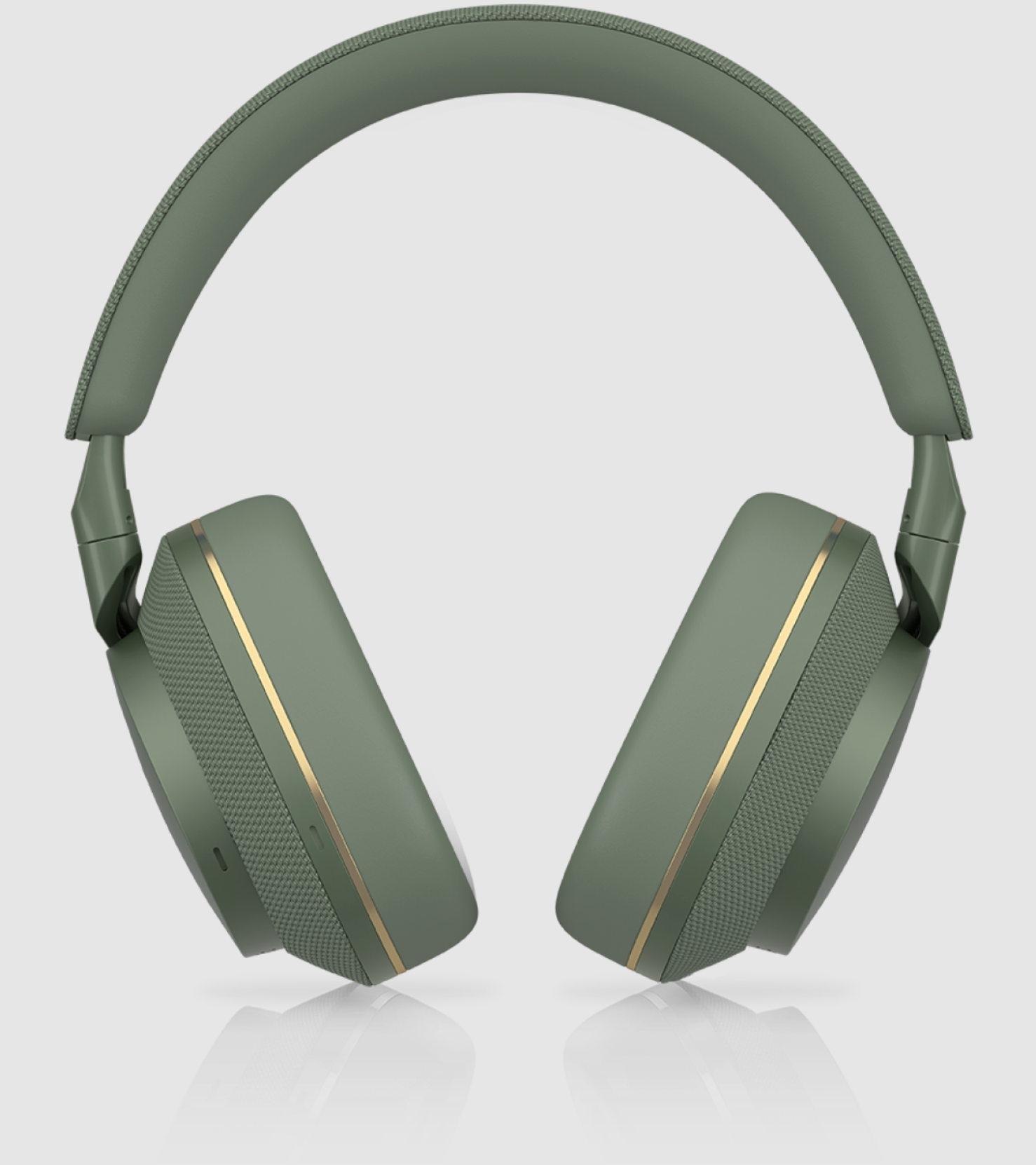 B&W Px7 S2e Noise Cancelling Headphones in Forest Green. Image of front