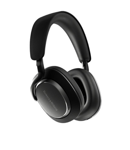 B&W Px7 S3 Noise Cancelling Headphones in Anthracite Black, angled