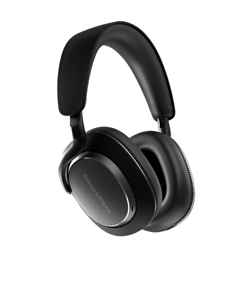 B&W Px7 S3 Noise Cancelling Headphones in Anthracite Black, angled