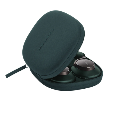 B&W Px8 Noise Cancelling Headphones in Dark Forest, case