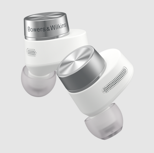 B&W Pi7 S2 Wireless Earbuds pair in Canvas White