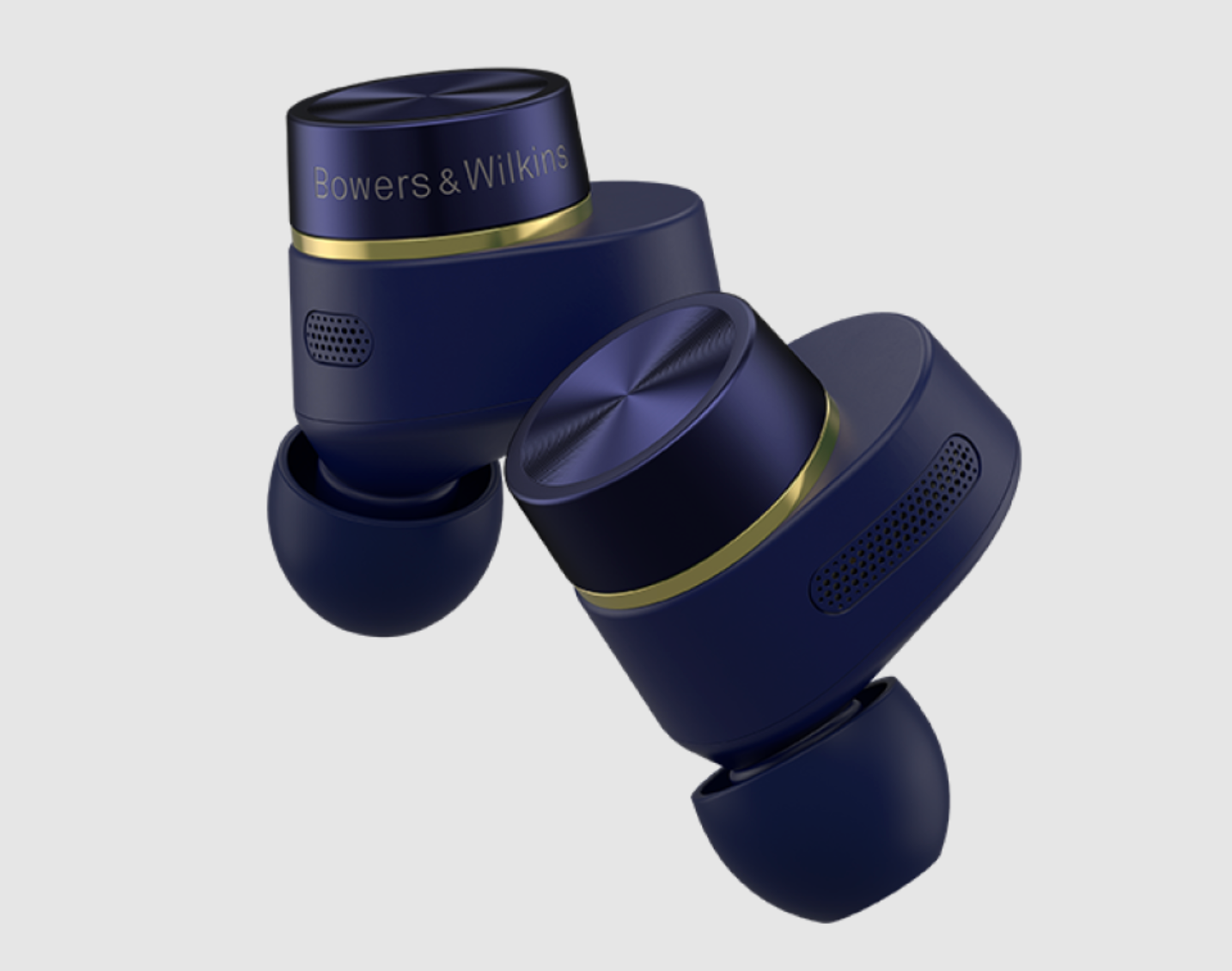 B&W Pi7 S2 Wireless Earbuds pair in Midnight Blue