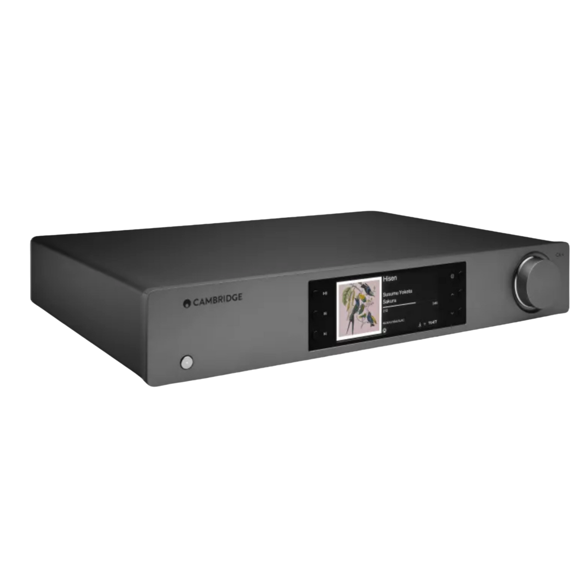 Cambridge Audio CXN100 SE Network Player in Lunar Grey, angled with top and side shown