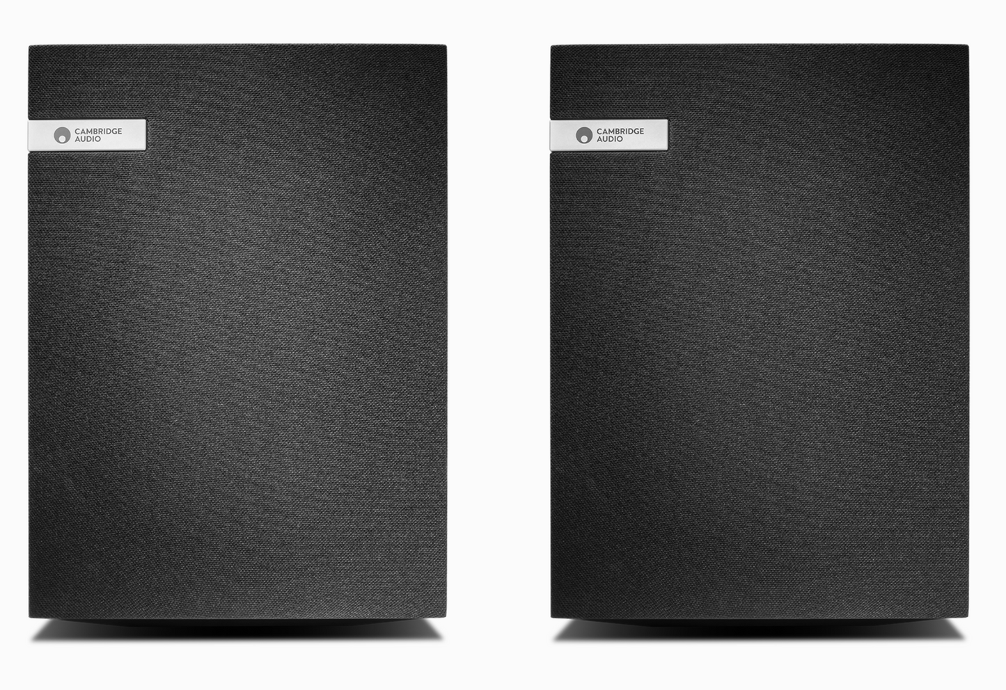 Cambridge Audio EVO S Bookshelf Speakers (pair) provide exceptional sound. Front mesh image.