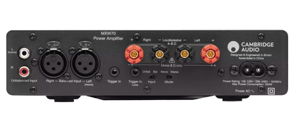 Cambridge Audio MXW70 Compact Power Amplifier, back of unit