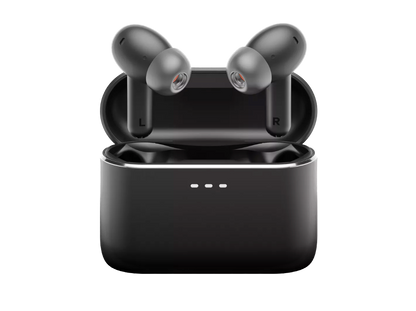 Cambridge Audio Melomania A100 True Wireless Headphones with ANC in Black, in case, popping up