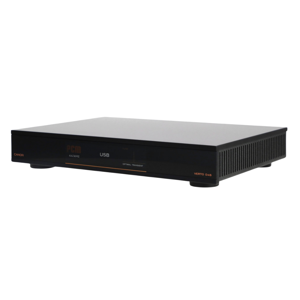 Canor Verto D4S Solid-State DAC in Black, angled