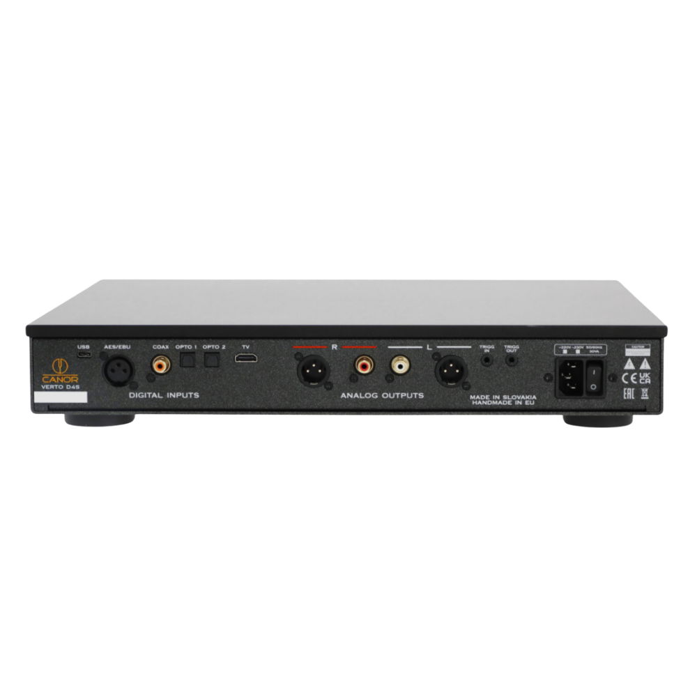 Canor Verto D4S Solid-State DAC in Black, back of unit
