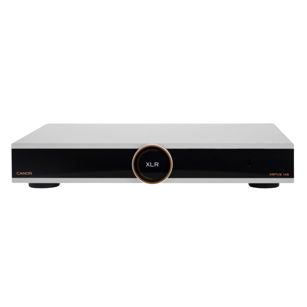 Canor Virtus 14S Integrated Solid-State Amplifier in silver, front