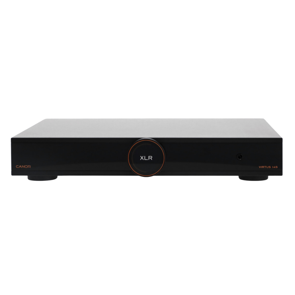 Canor Virtus 14S Integrated Solid-State Amplifier in black, front