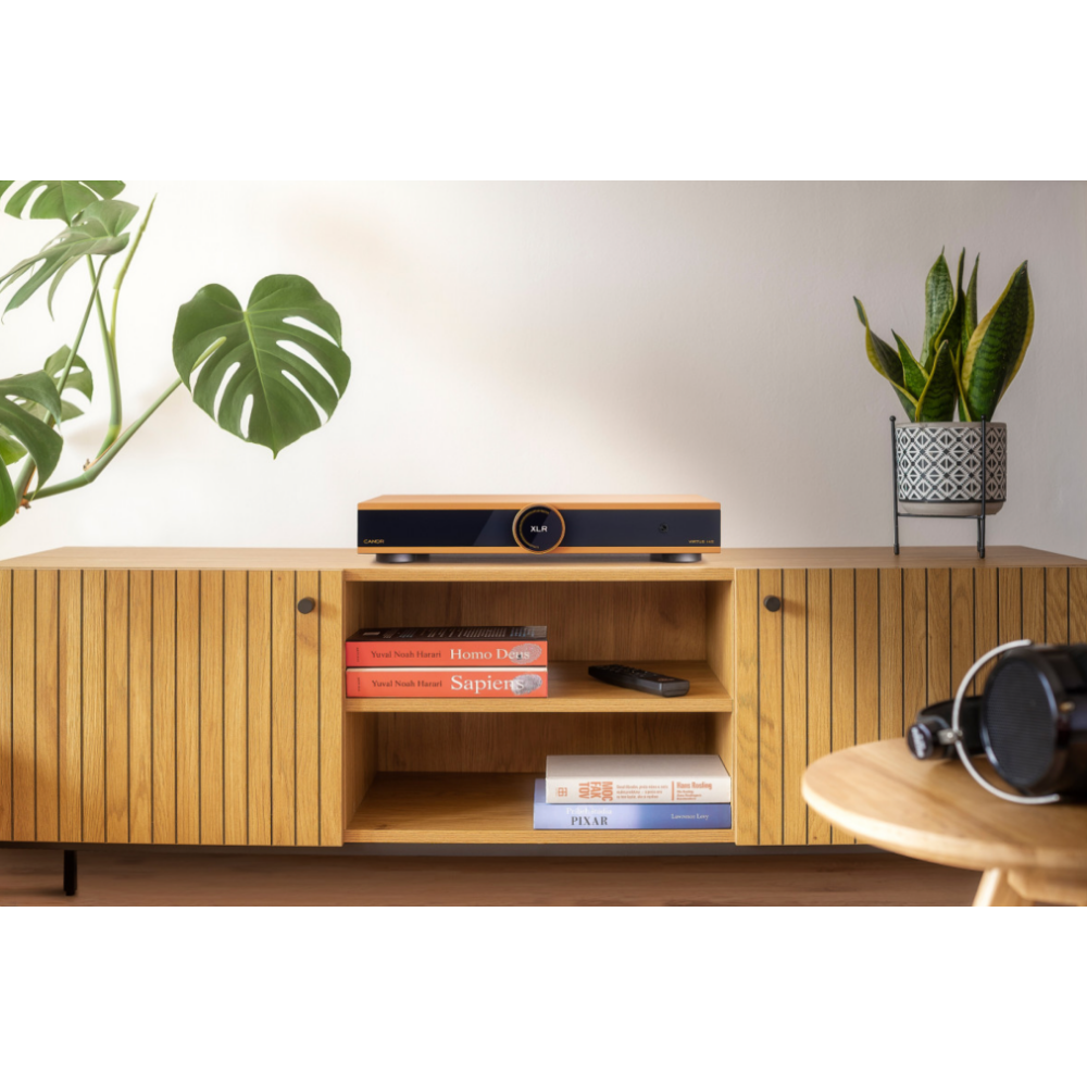 Canor Virtus 14S Integrated Solid-State Amplifier in bronze, in room display