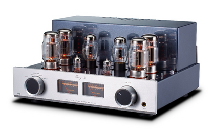 Cayin Jazz 90 Tube Integrated Amplifier in Silver, angled image