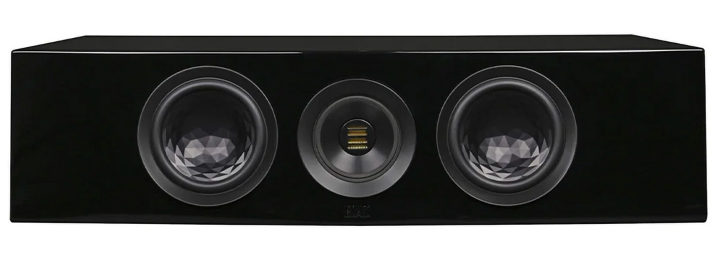 ELAC Concentro Centre Channel Speaker in black. Front image