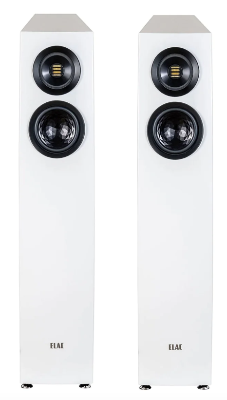 Elac Concentro S 507 Floorstanding Speakers in white.  Image of Pair
