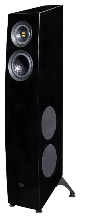 ELAC Concentro S 509 Floorstanding Speakers in Black. Front and side image