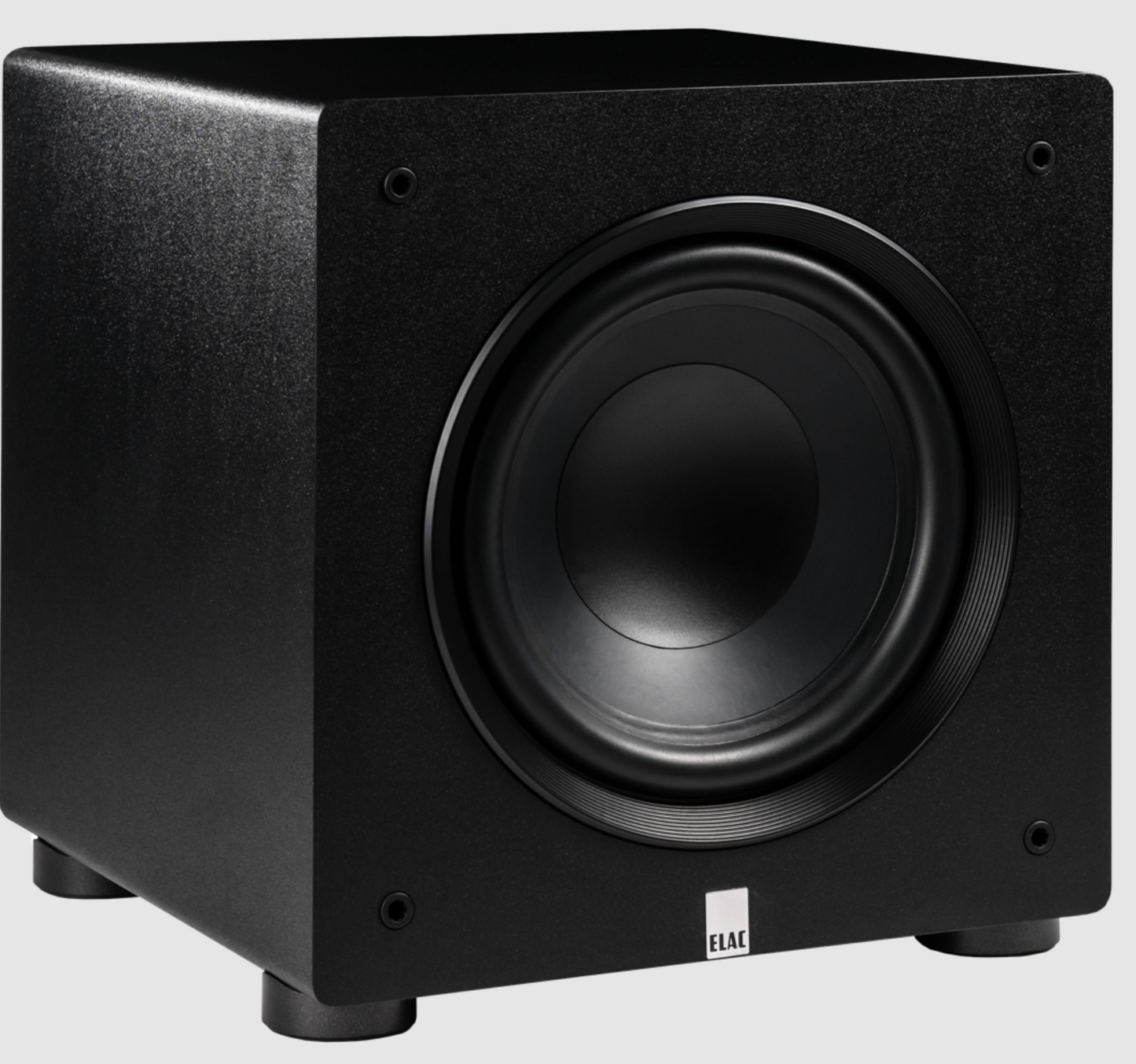 ELAC Varro PS250 10 inch Subwoofer, no grille, angled image