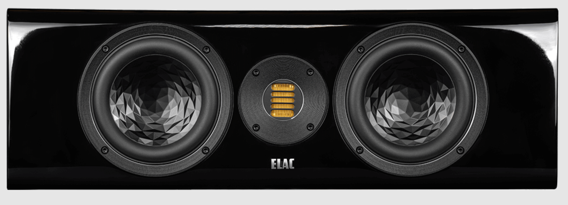 ELAC Vela CC401 Centre Speaker in black.  Front Image