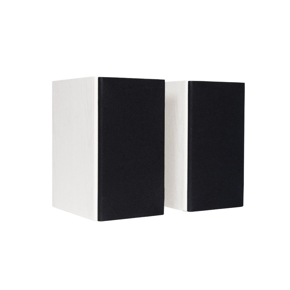 Encel Gelati Bookshelf Speakers in Vanilla White with black Grilles