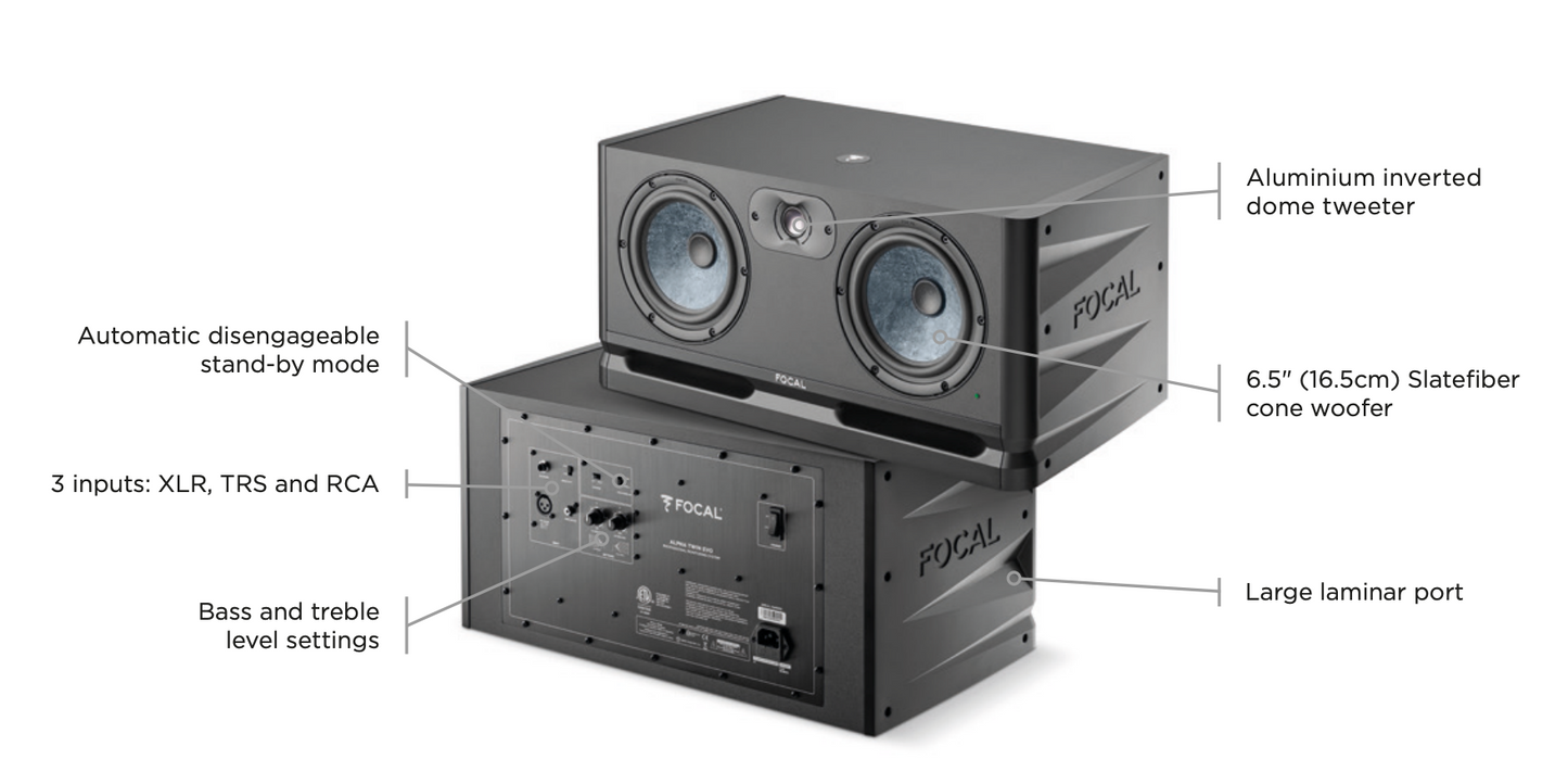 Focal Alpha Twin EVO 2.5-Channel Studio Monitor Pair, product features