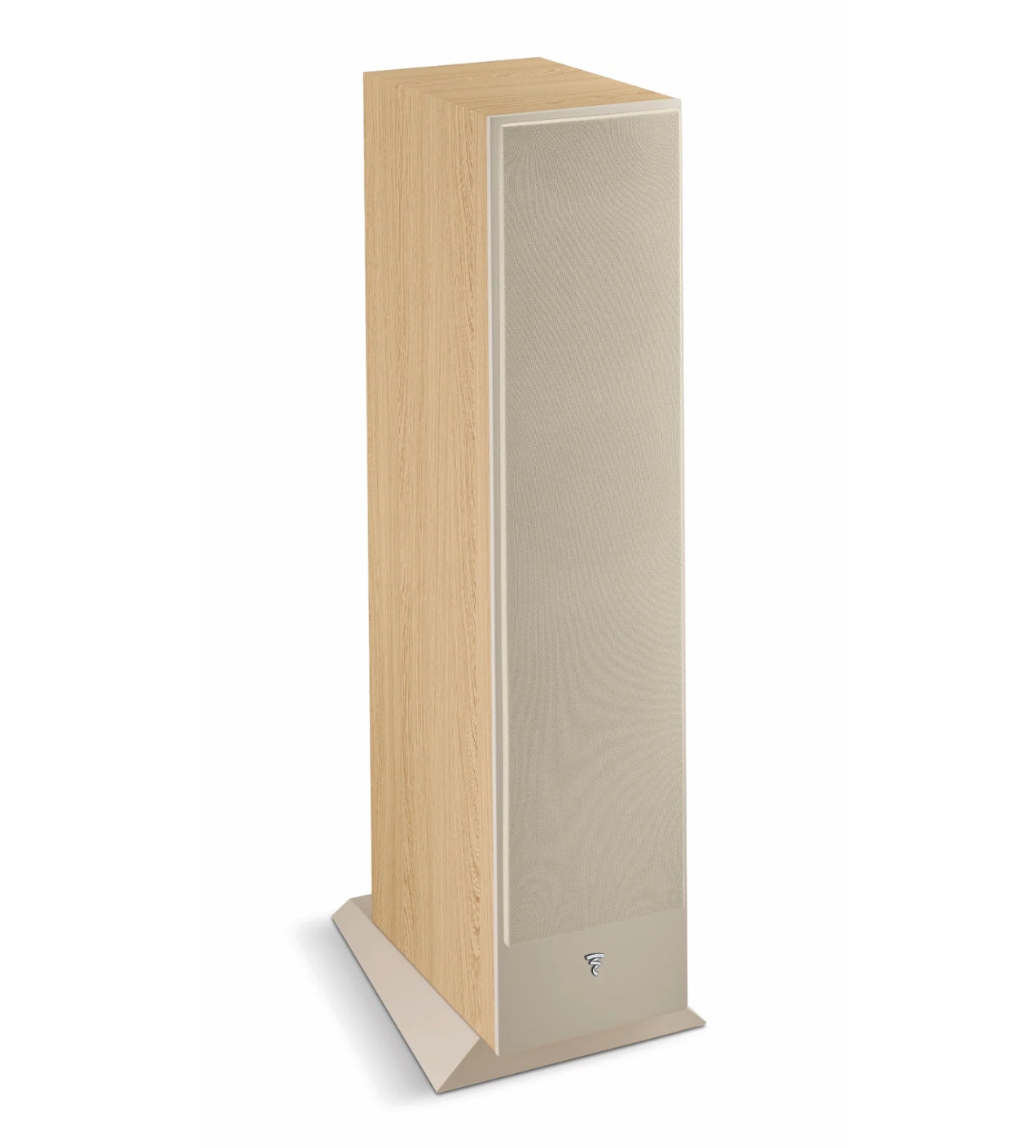 Focal Theva No.3 3-Way Floorstanding Speaker in Light Wood, with grille