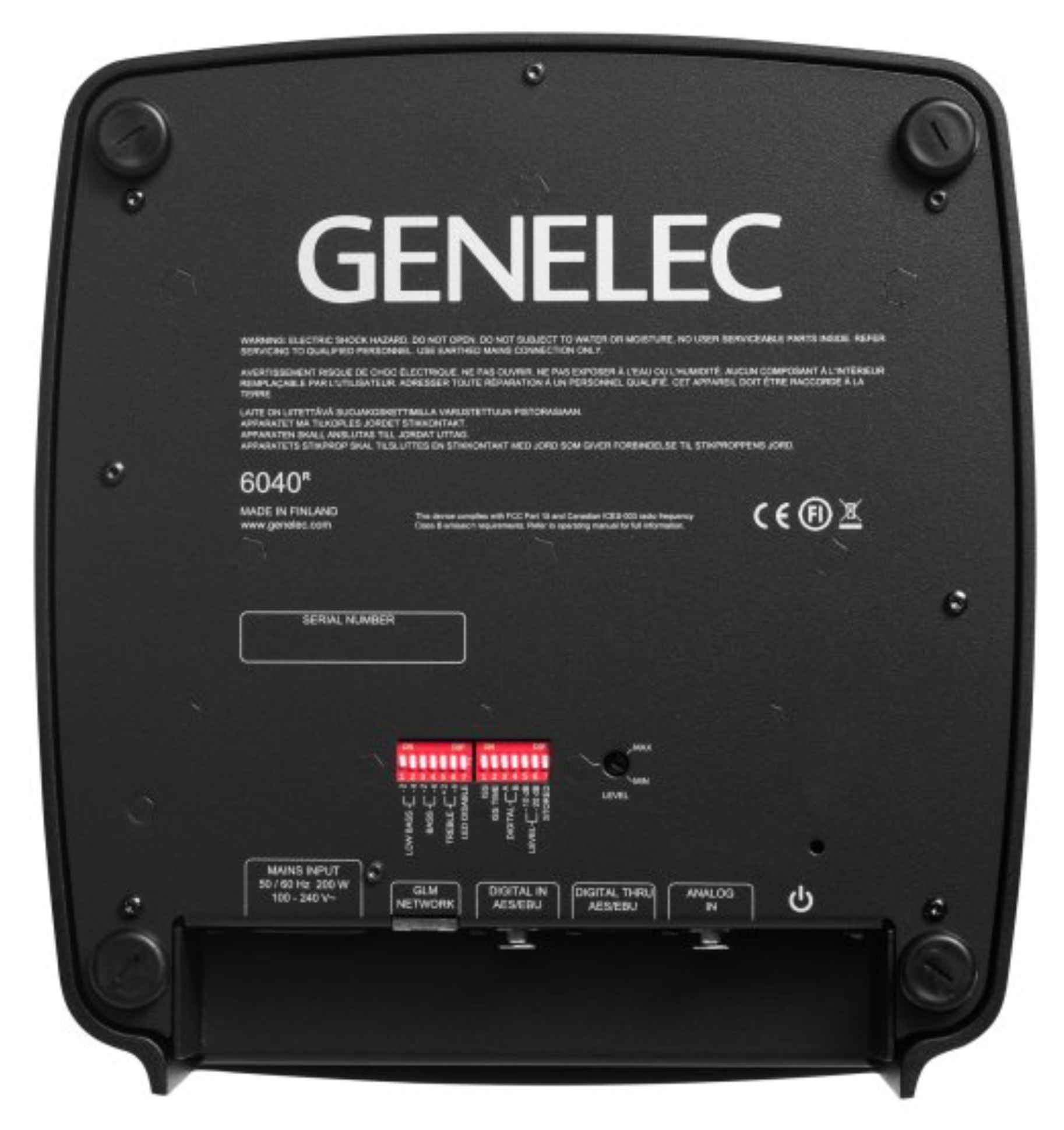 Genelec 6040R Smart Active Loudspeaker. Black bottom