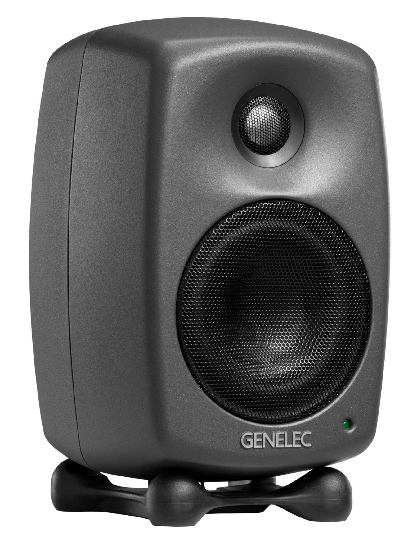 Genelec 8320A SAM Active Studio Monitors in dark gray- angled image