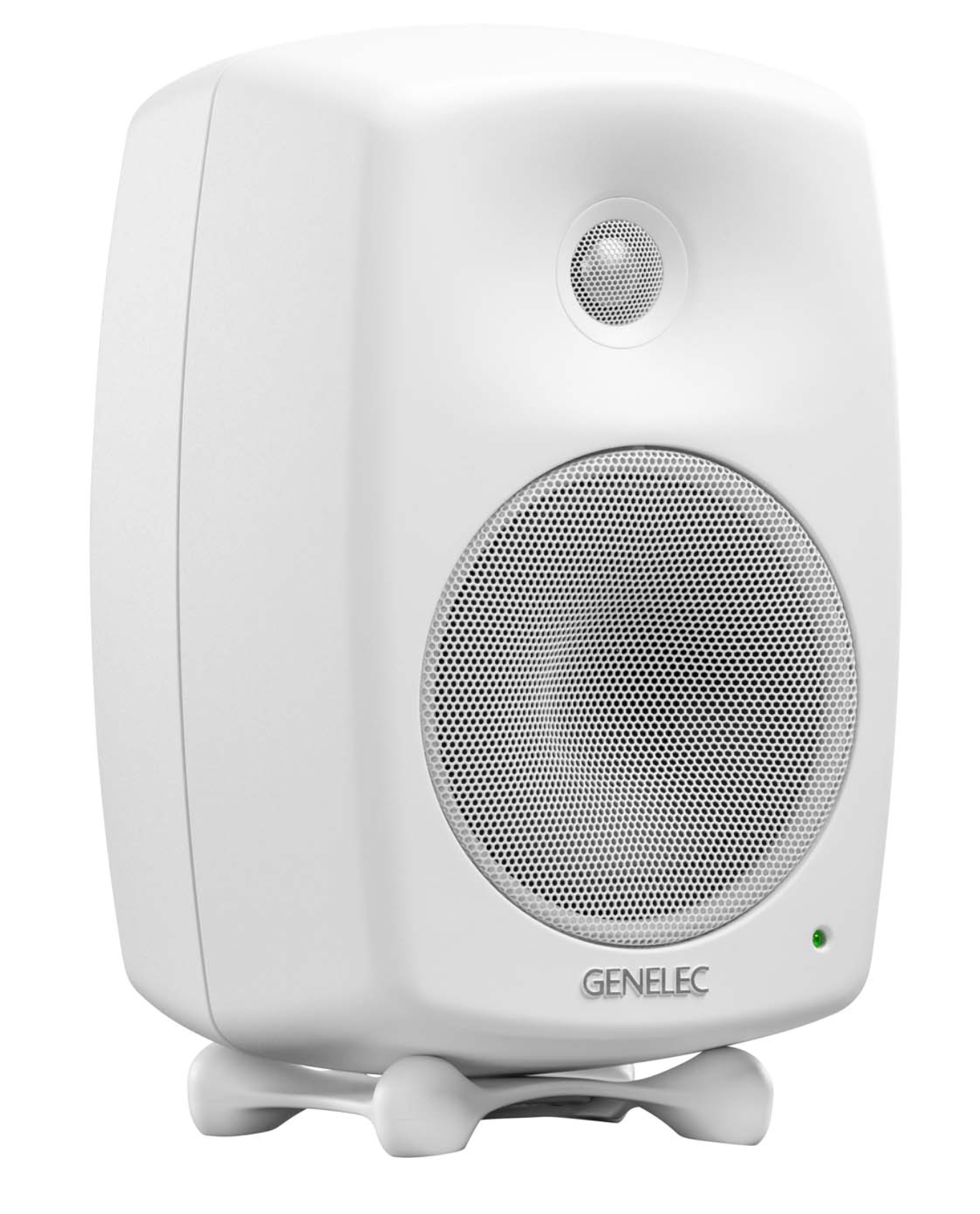 Genelec 8330A SAM Active Studio Monitors in white - angled image