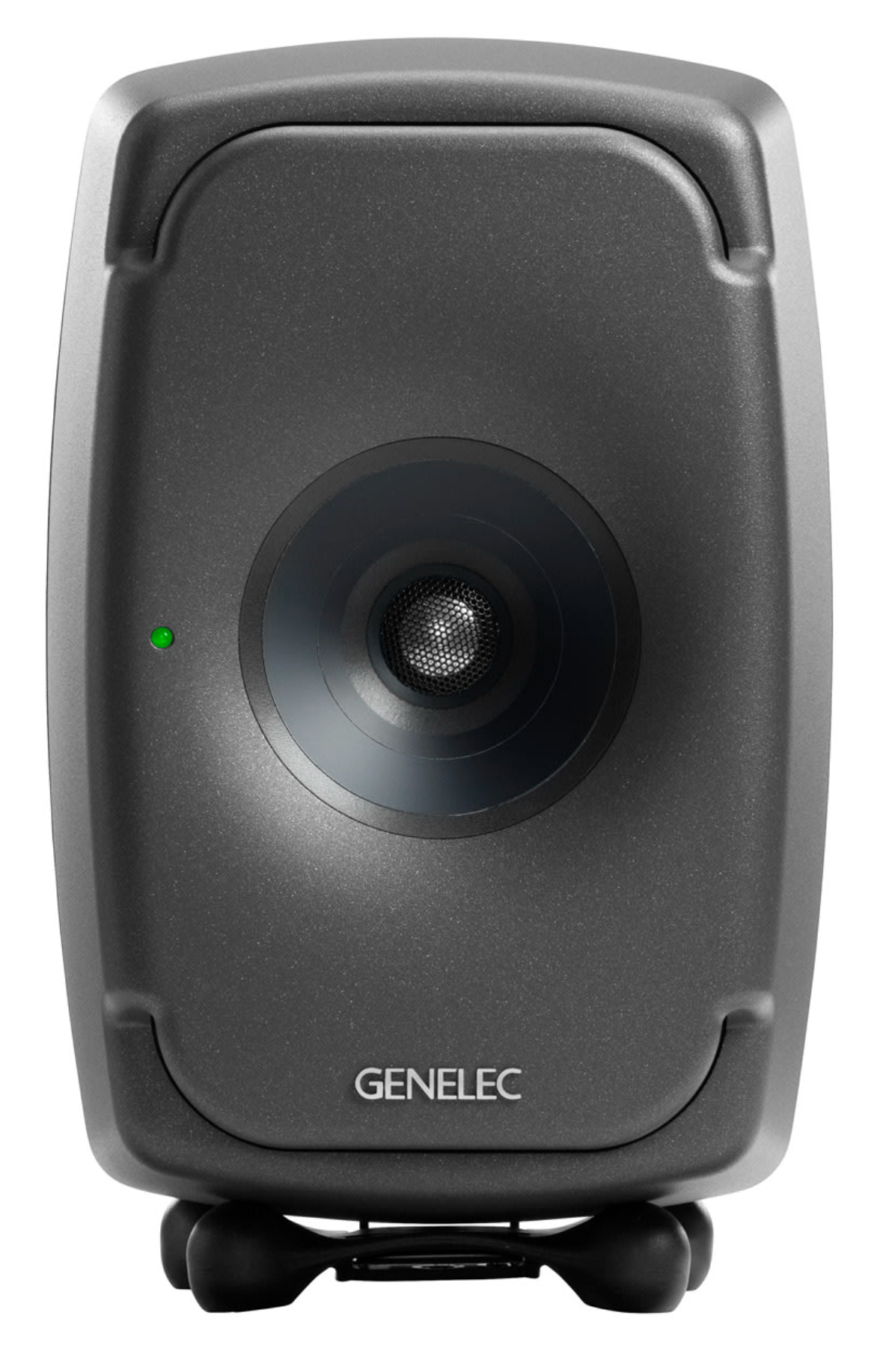 Genelec 8331A SAM Active Studio Monitors in Dark Gray.  Front image