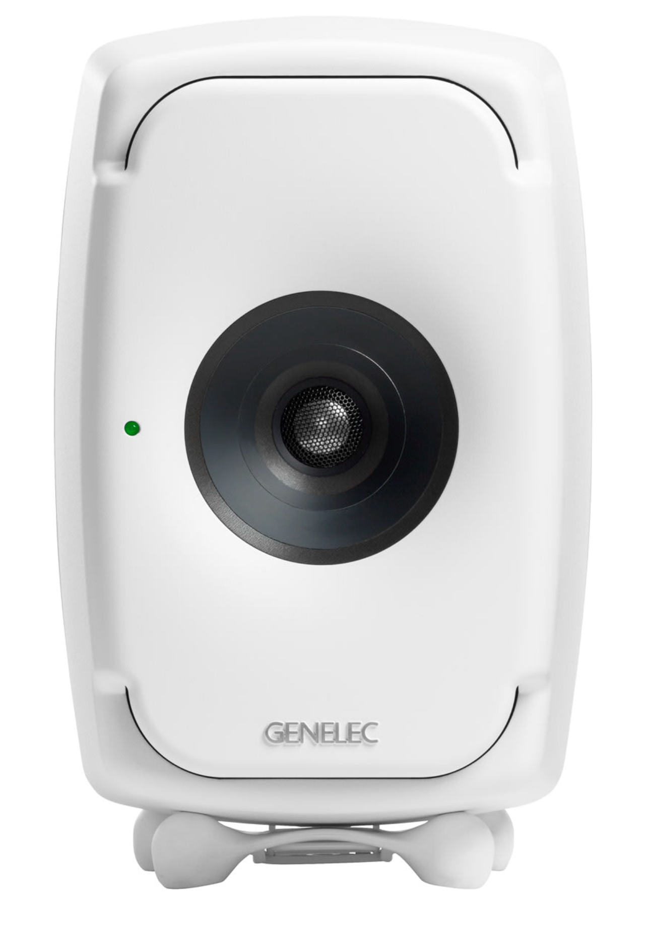 Genelec 8331A SAM Active Studio Monitors in White. Front image