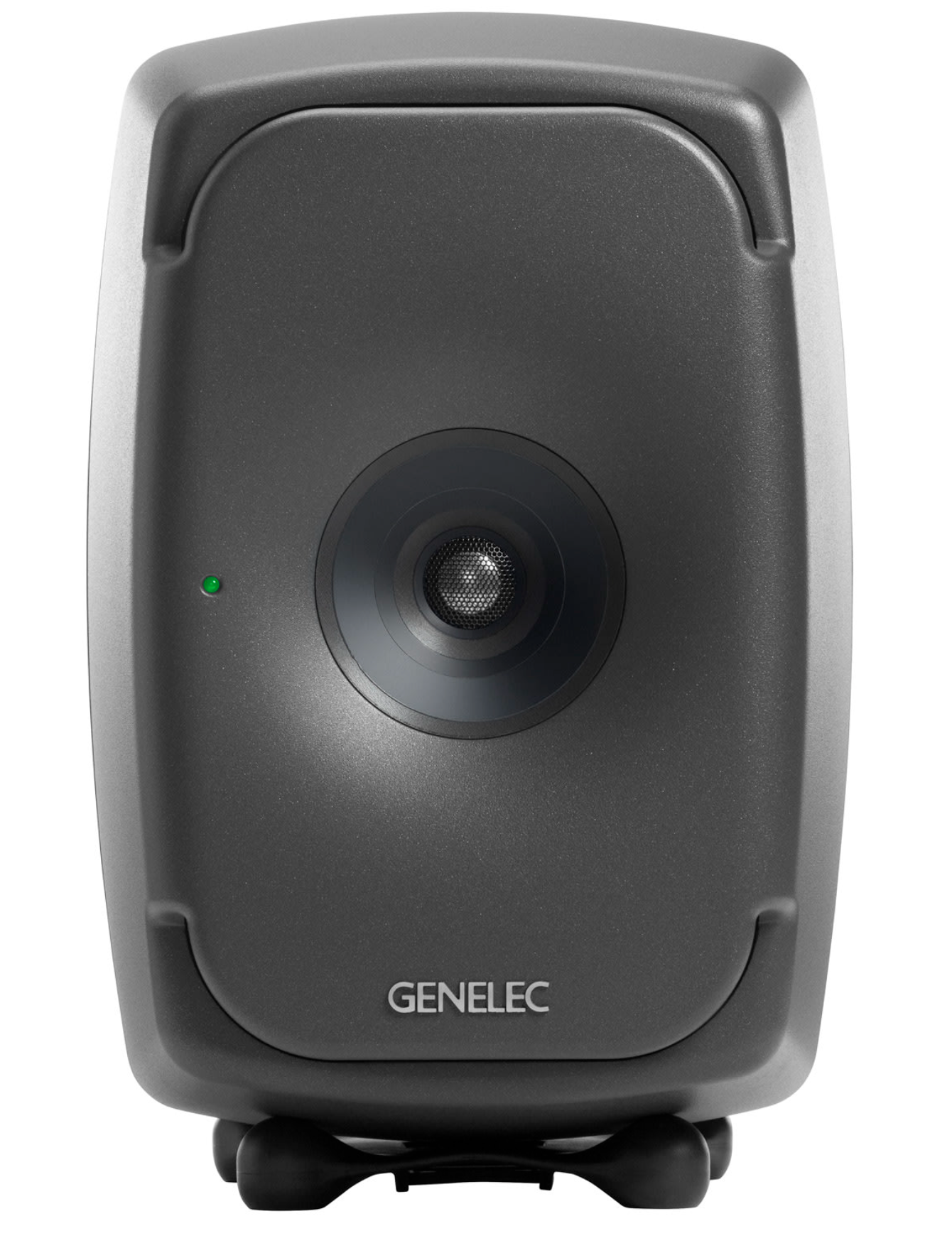 Genelec 8341A SAM Active Studio Monitors in dark gray. Front image