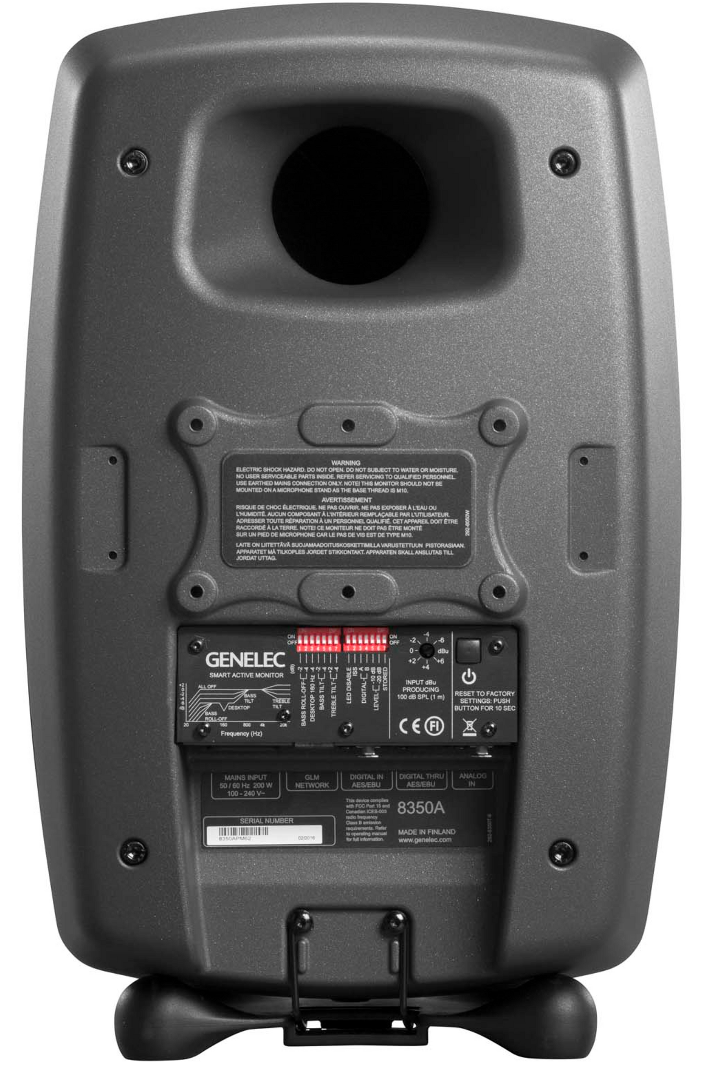 Genelec 8350A SAM Active Studio Monitors in dark gray - back image
