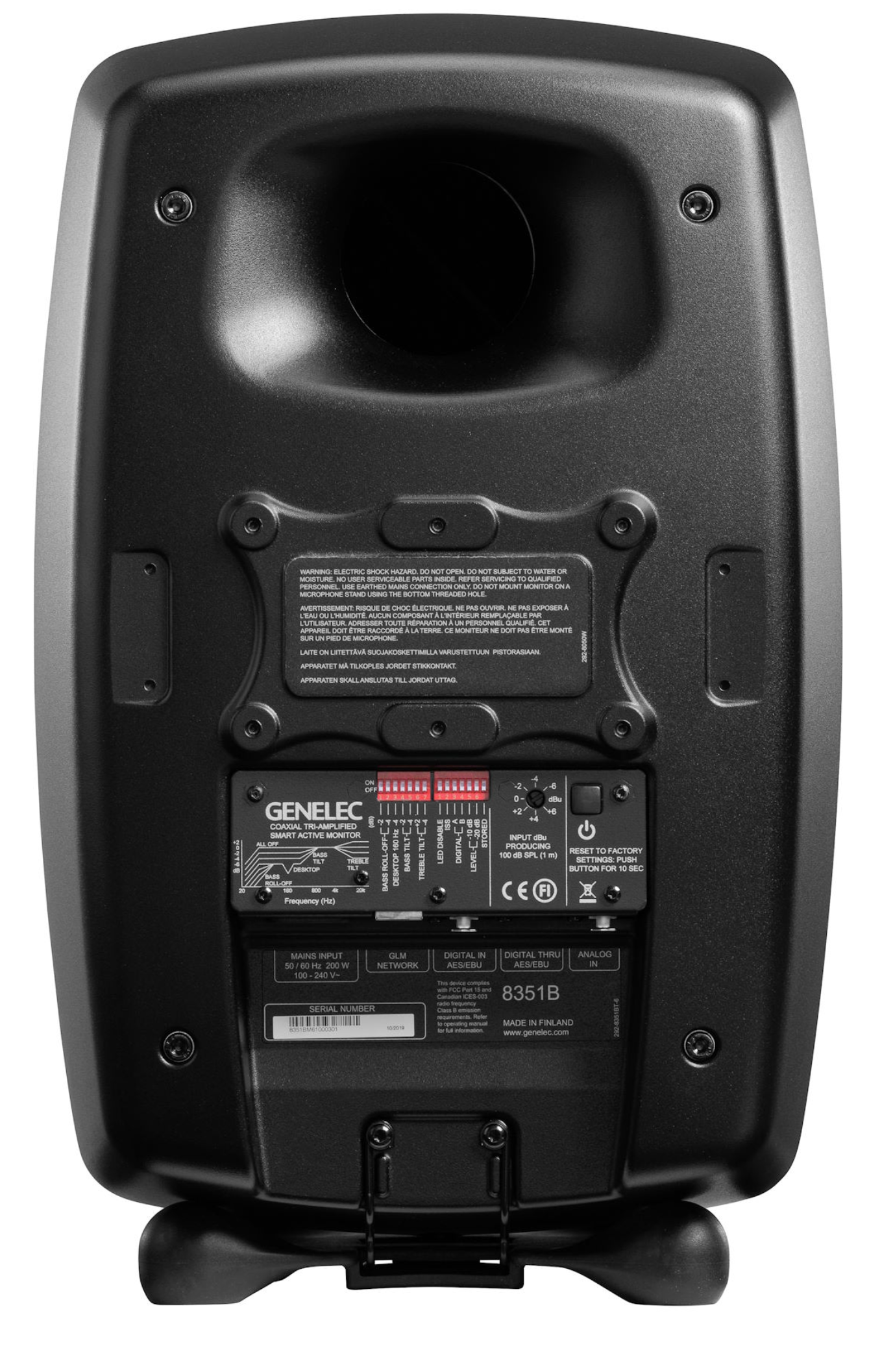 Genelec 8351B SAM Powered Studio Monitors in Black - back image