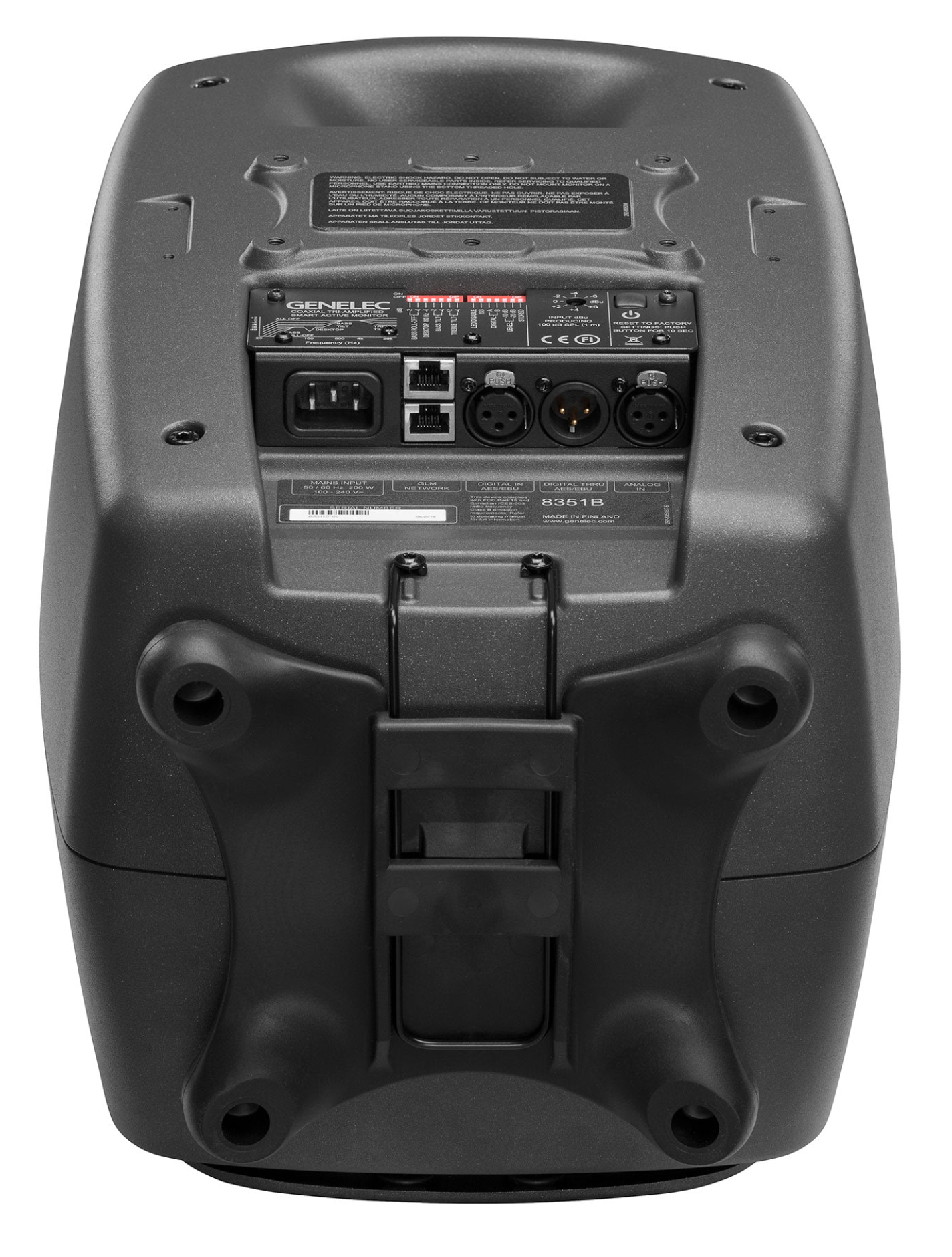 Genelec 8351B SAM Powered Studio Monitors in Dark Gray - back and bottom image
