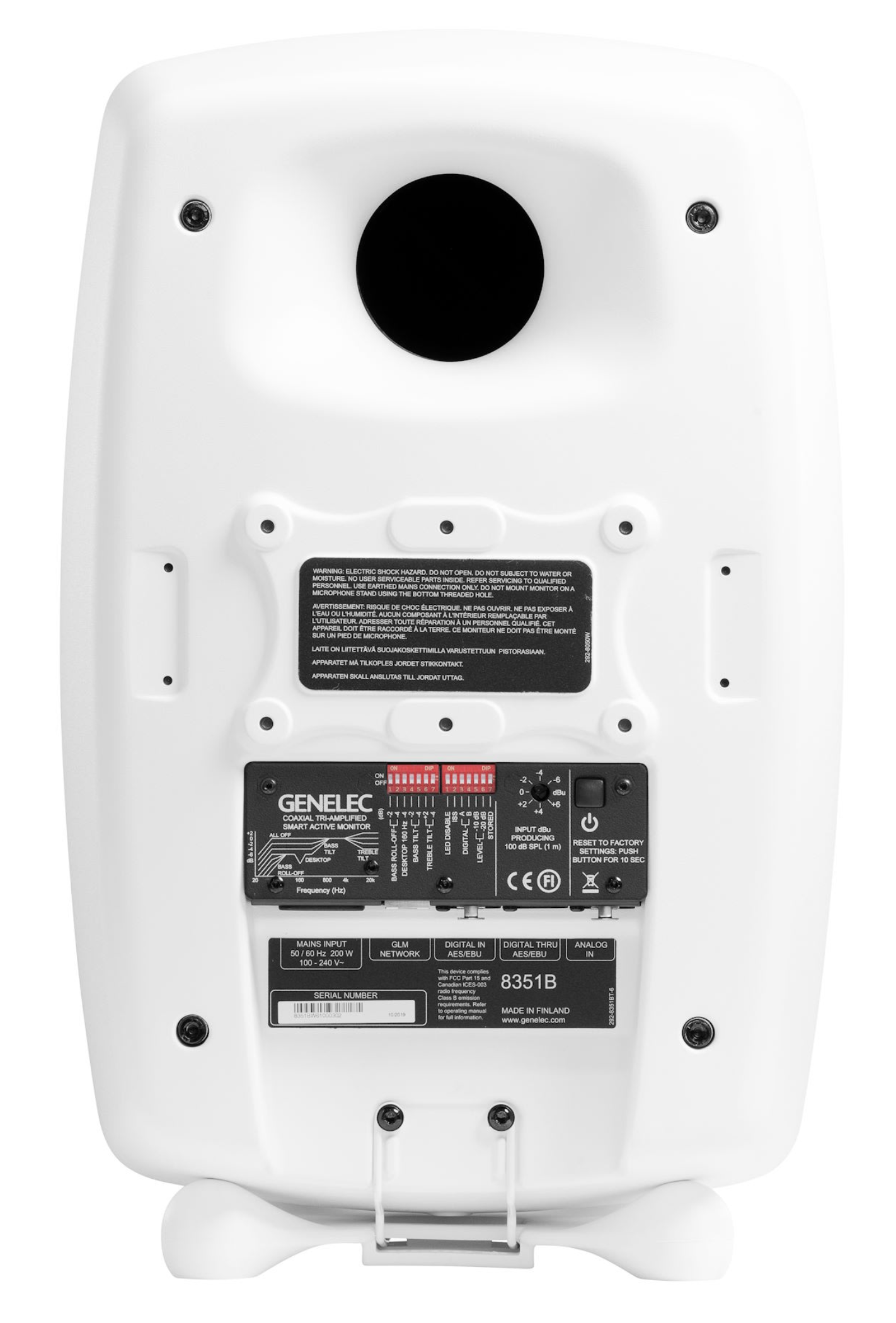 Genelec 8351B SAM Powered Studio Monitors in White - back image