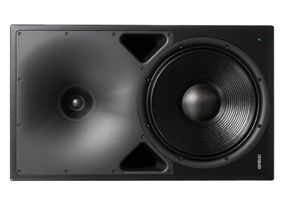 Genelec 8380A SAM™ Active Studio Monitor in black, on its side