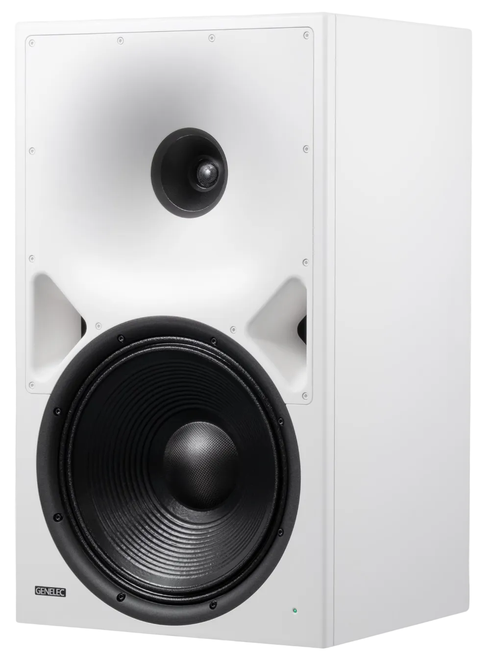 Genelec 8380A SAM™ Active Studio Monitor in white, angled to the left