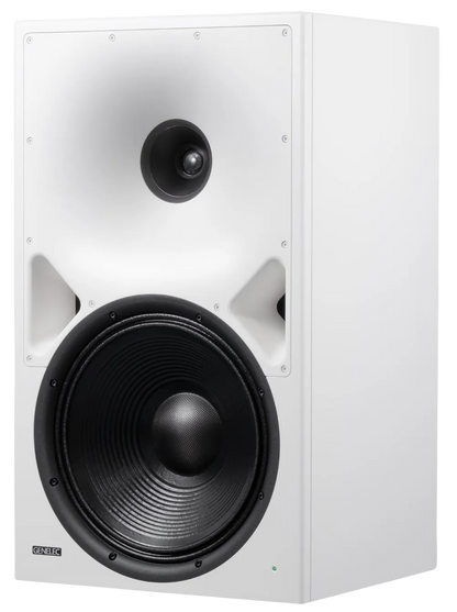 Genelec 8380A SAM™ Active Studio Monitor in white, angled to the left