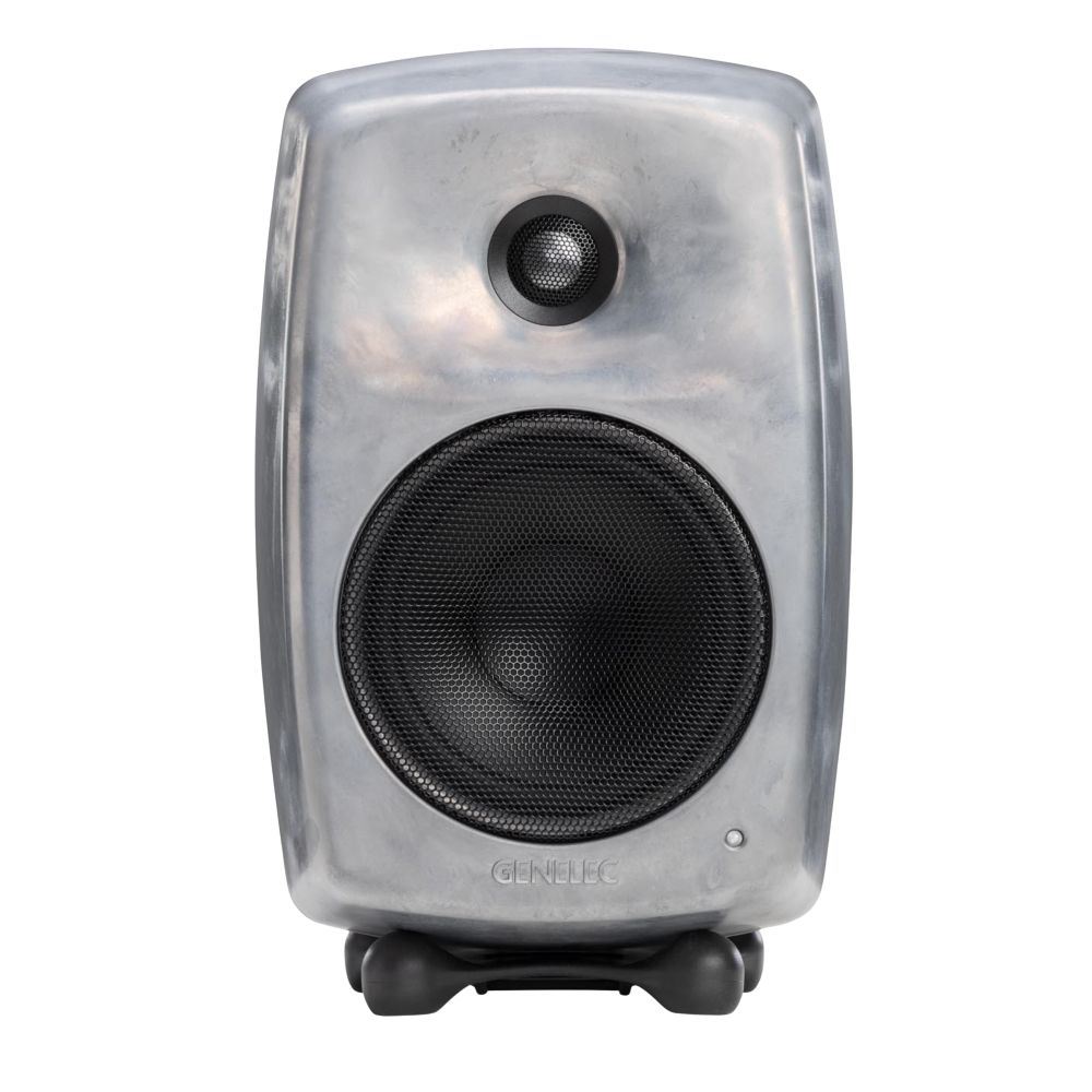 Genelec 8030C Two-Way  Active Studio Monitors.  Individual monitor shown in Raw, front.