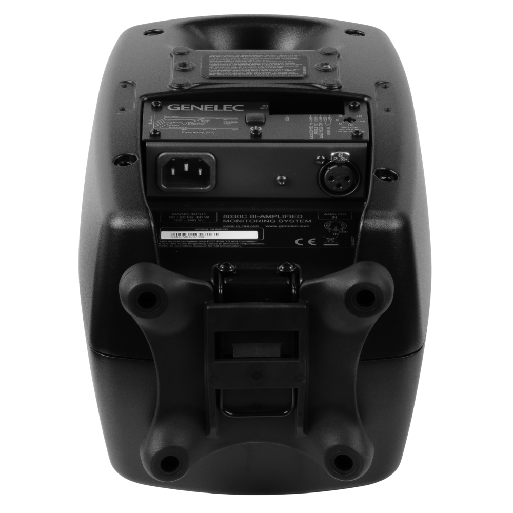Genelec 8030C Two-Way  Active Studio Monitors.  Individual monitor shown in Black, underneath.