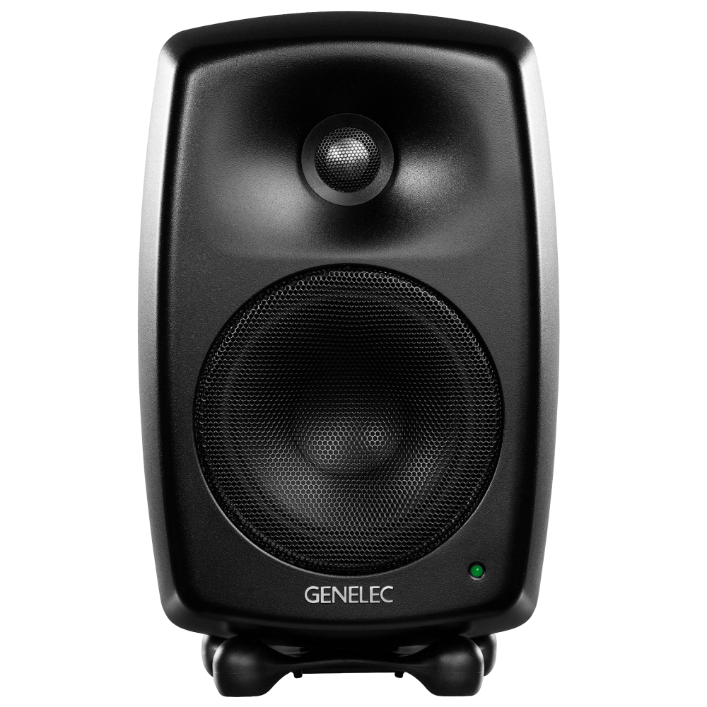 Genelec 8030C Two-Way  Active Studio Monitors.  Individual monitor shown in Black, front.
