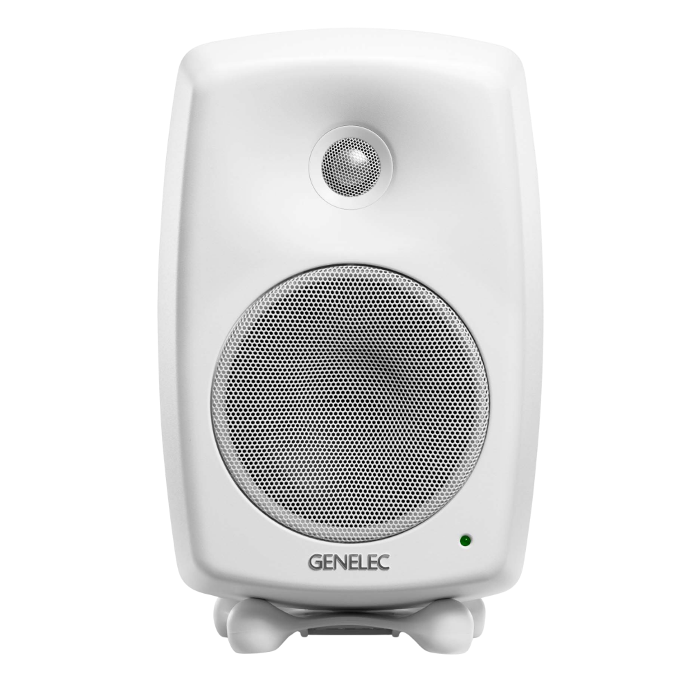 Genelec 8030C Two-Way  Active Studio Monitors.  Individual monitor shown in White, front.