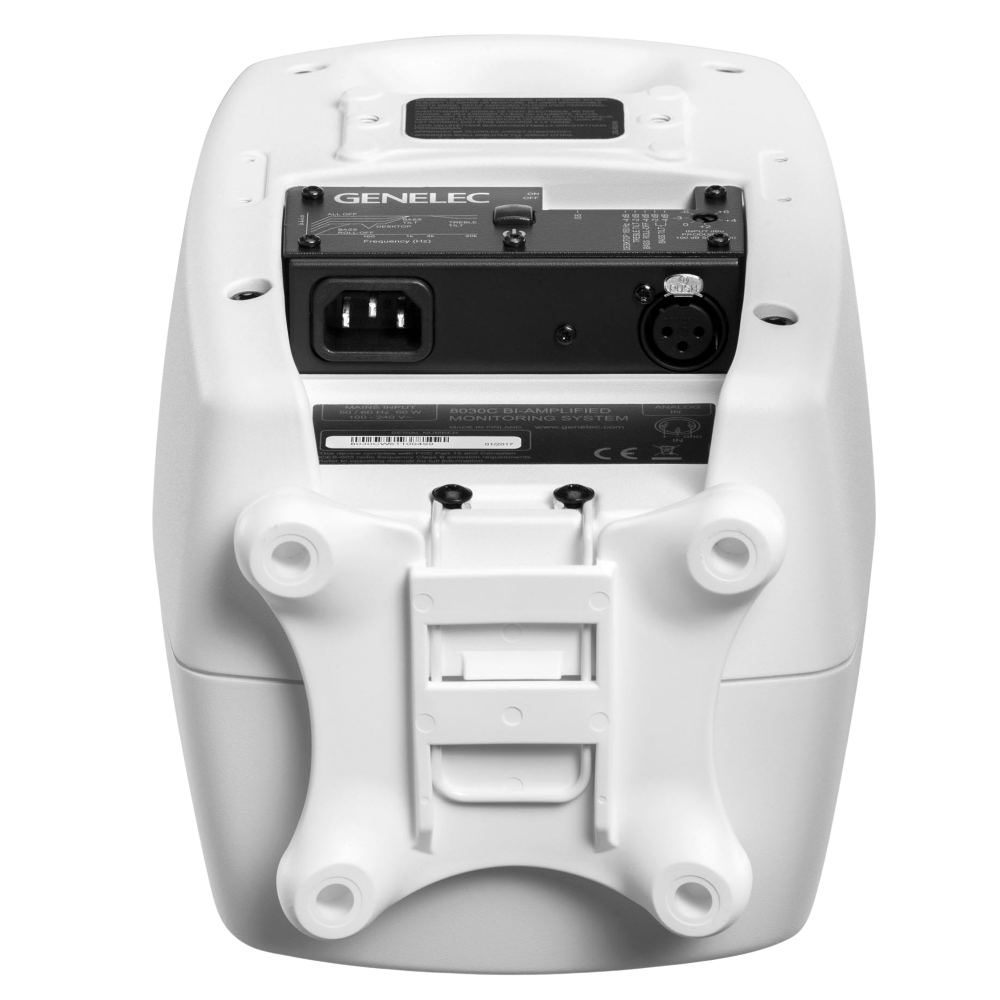 Genelec 8030C Two-Way  Active Studio Monitors.  Individual monitor shown in White, underneath.