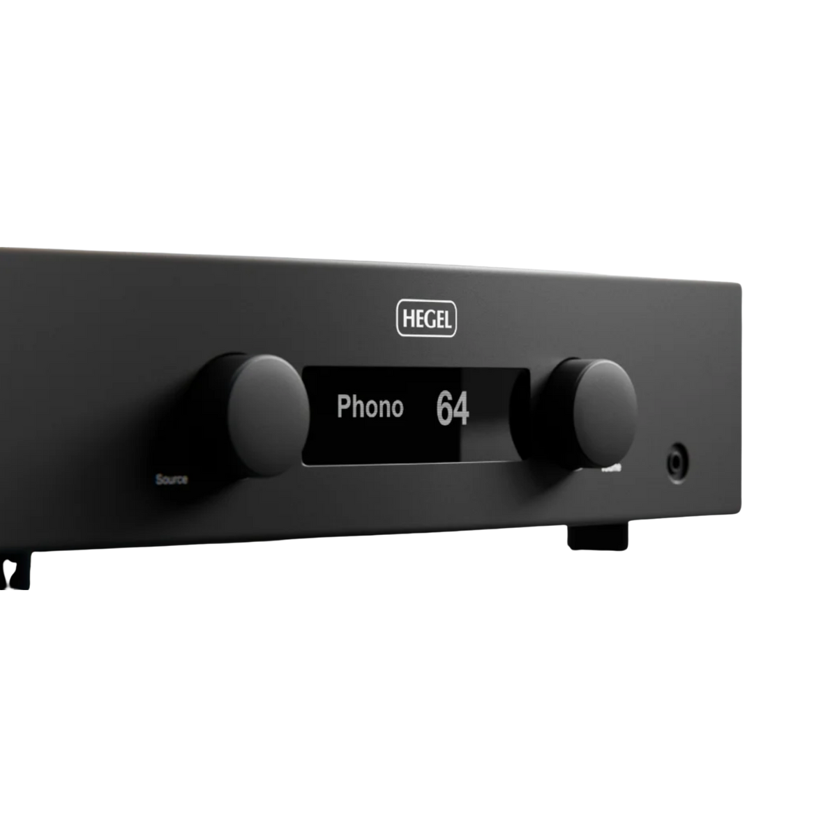 Hegel A200 Integrated Amplifier, angled closeup