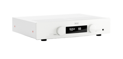 Hegel H150 Streaming Amplifier in White, angled view