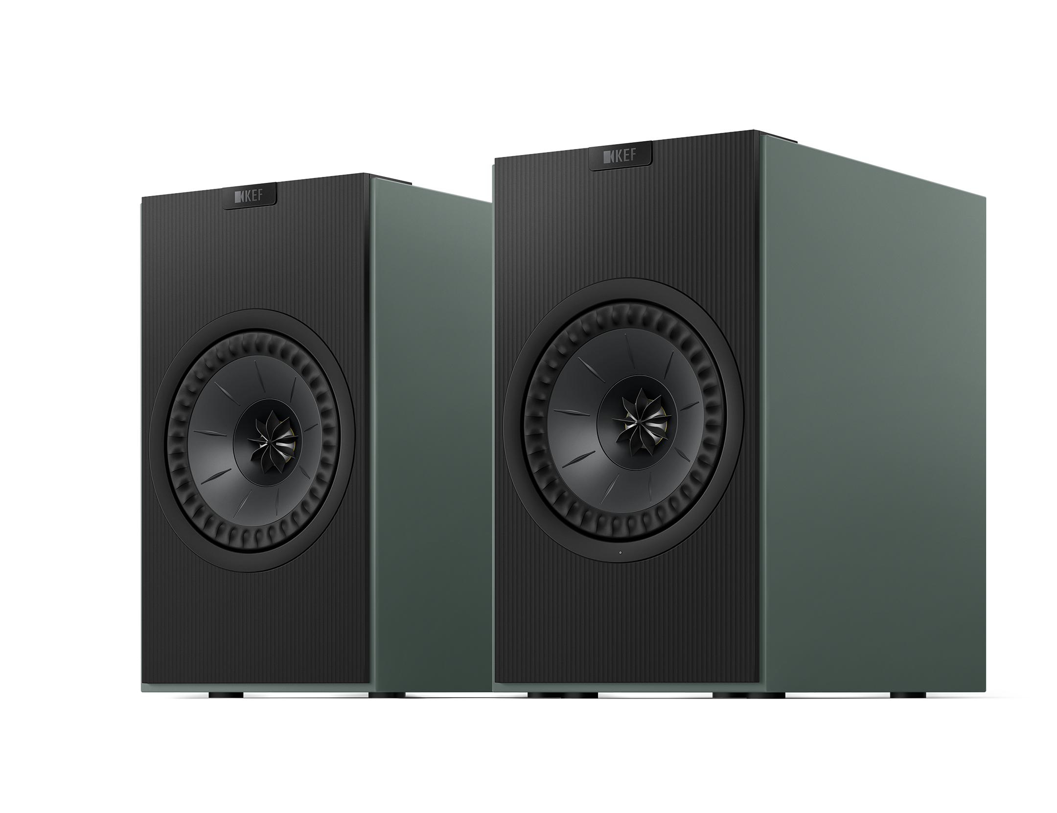 KEF Coda W Active Speakers in Moss Green