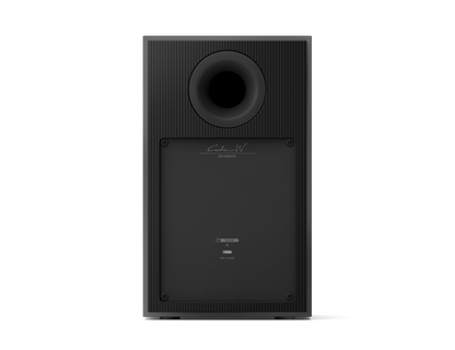 KEF Coda W Active Speakers in Dark Titanium, back of speaker