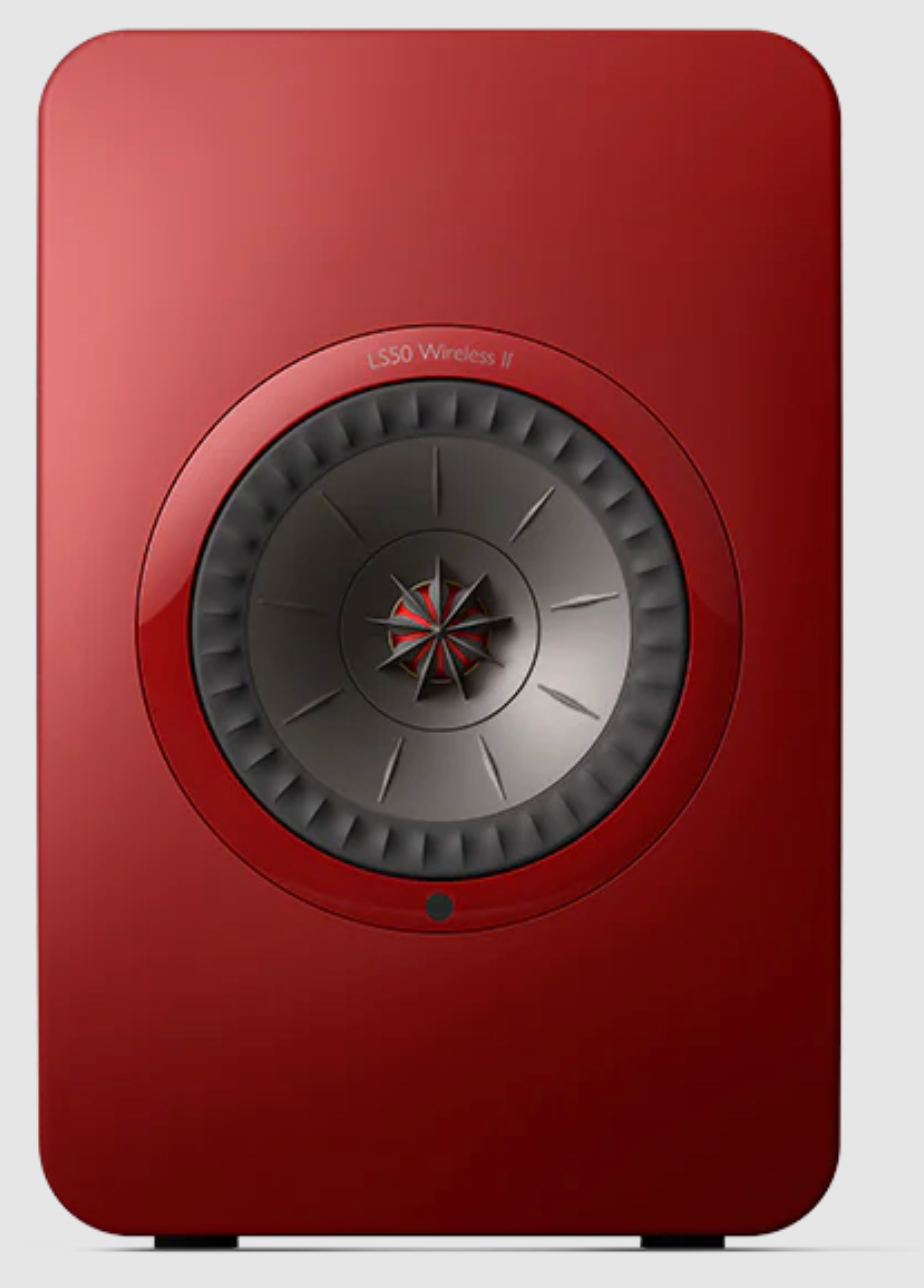KEF LS50 Wireless II Speakers in Crimson Red, Special Edition. Front