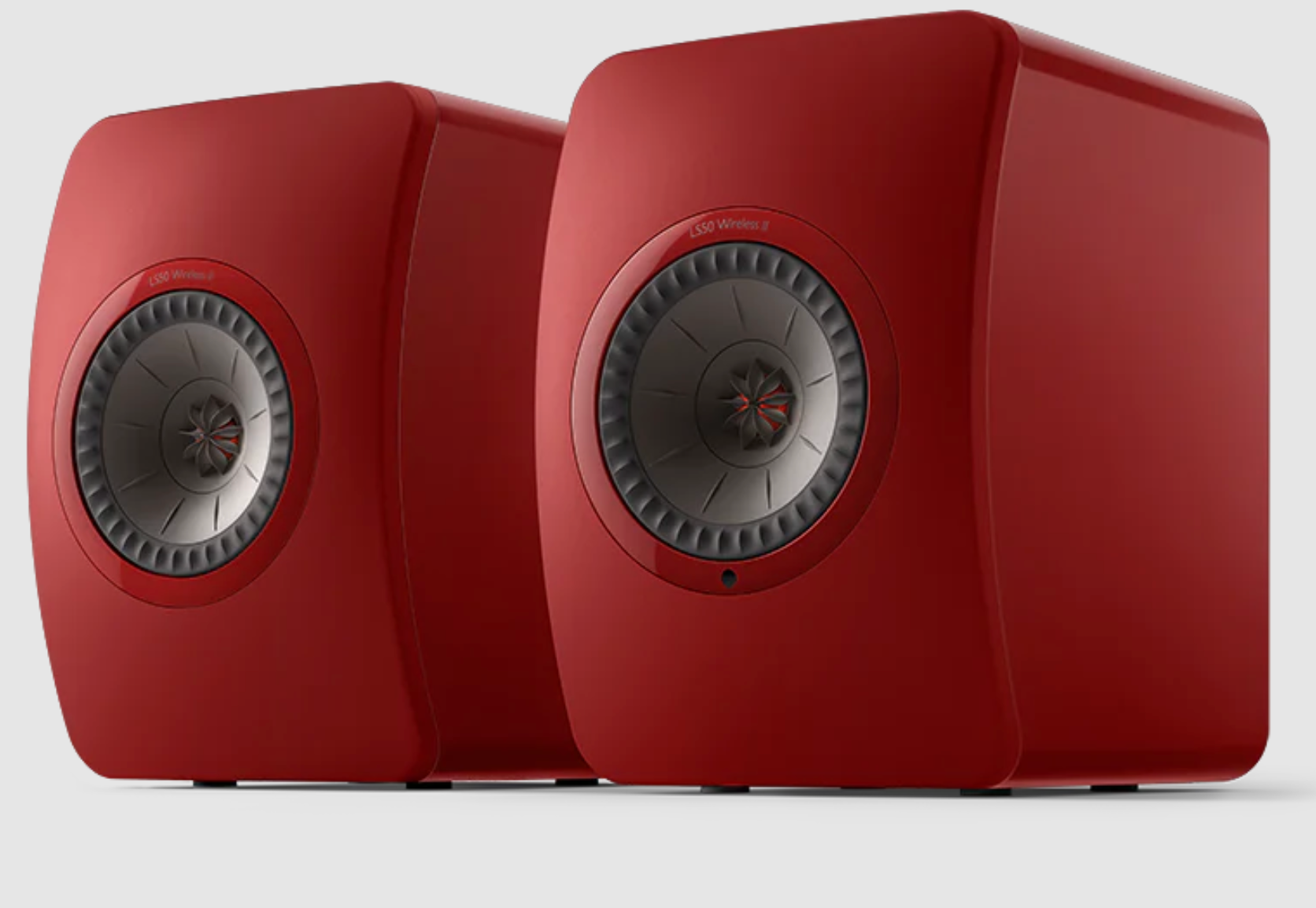 KEF LS50 Wireless II Speakers in Crimson Red, Special Edition. Pair