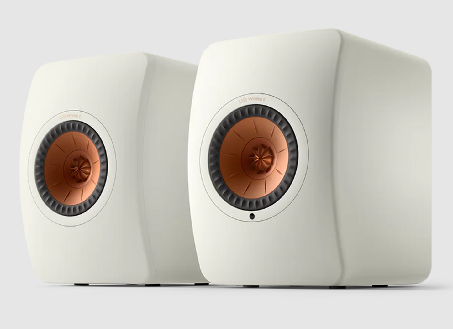 KEF LS50 Wireless II Speakers in Mineral White. Pair
